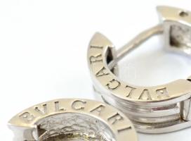Ezüst(Ag) karikafülbevaló-pár, Bulgari jelzéssel, d: 1,5 cm, nettó: 4,95 g