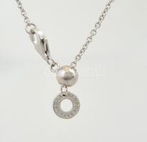 Ezüst(Ag) állítható hosszúságú nyaklánc, apró kövekkel, Pandora jelzéssel, max. h: 67 cm, bruttó: 7,...