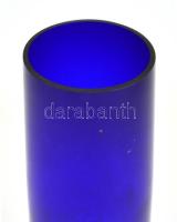 Kék színű üveg váza, hibátlan, m: 27,5 cm