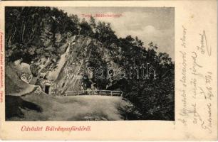 1906 Bálványosfürdő, Baile Balvanyos (Torja, Turia); Torjai Büdös barlang. Divald / cave