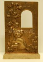 1978 Zsűrizett bronz dombormű márvány talpazaton