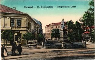 1918 Ternopil, Tarnopol; Ul. Swietojanska, Apteka / Swietojanska Gasse / street view, pharmacy