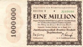 Német Birodalom/Weimari Köztársaság/Dresden-Neustadt 1923.8.14. 1000.000M (2x) klf széria T:II