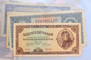 21db vegyes pengő bankjegy dossziében T:III