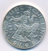Ausztria 1975. 100Sch Ag "50 éves a schilling" T:1- Austria 1975. 100 Schilling Ag "50th Anniversary of the Schilling" C:AU