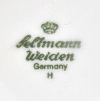 Kronester Bavaria elsőáldozós csésze és alj, süteményes tányérral, jelzett, matricás, apró kopásokka...