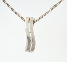 Ezüst(Ag) nyaklánc, függővel, jelzett, h: 38 cm, 2,5×0,8 cm, bruttó: 7,7 g