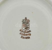 Schumann Bavaria reggeliző készlet, 3 db csésze aljakkal, 3 db kistányér. Jelzett, matricás, apró ko...