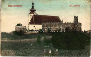 1908 Sepsiszentgyörgy, Sfantu Gheorghe; Református vártemplom / Calvinist fortified church (ragasztónyom / glue mark)