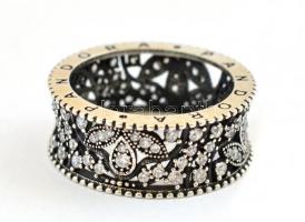 Ezüst(Ag) virágmotívumos gyűrű, Pandora jelzéssel, méret: 53, bruttó: 4,14 g