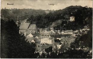 1915 Brassó, Kronstadt, Brasov; látkép, Fekete templom / general view, Lutheran church + K.u.K. Infanterieregiment Nr. 46. Ersatzbataillon (kopott sarok / worn corner)