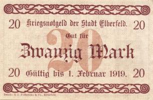 Német Birodalom/Császárság/Elberfeld 1918.10.25. 20M T:I-