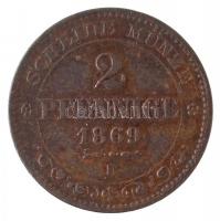 Német Államok / Szászország-Albertine 1869B 2pf Cu T:2,2-
German States / Saxony-Albertine 1869B 2 ...