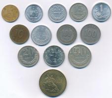 13db-os vegyes ázsiai érmetétel (Kína, Mongólia, Dél-Korea) T:1-2- 13pcs of mixed Asian coin lot (China, Mongolia, South-Korea) C:UNC-VF