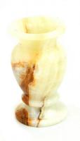 Achát váza, talpán sérüléssel (repedéssel), h: 13 cm, d: 7,5 cm