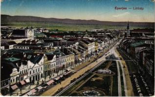1918 Eperjes, Presov; látkép, üzletek, piac / general view, shops, market (EK)