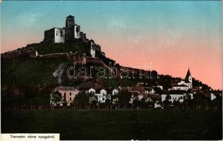 Trencsén, Trencín; város nyugatról, vár. 73/4. / Trenciansky hrad / general view, castle