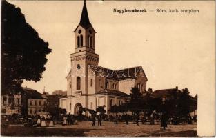 Nagybecskerek, Zrenjanin, Veliki Beckerek; Római katolikus templom, piac / Catholic church, market vendors (kissé ázott sarok / slightly wet corner)