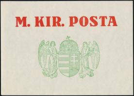 M. KIR. POSTA angyalos, címeres enyvezett hátú címke