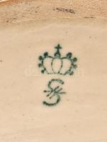 Sitzendorf porcelán art deco hölgy, kézzel festett, jelzett, apró kopásokkal, m: 14,5 cm