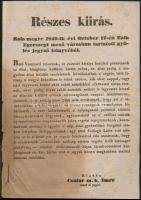 1849 Zala megyei hirdetmény felállítandó császári rögtönítélő bíróságokról. Ragasztott. 21x30 cm