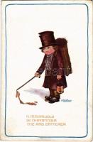 Le Chiffonnier / The ragpicker. Italian art postcard. N. 1094-2. s: A. Bertiglia (EK)