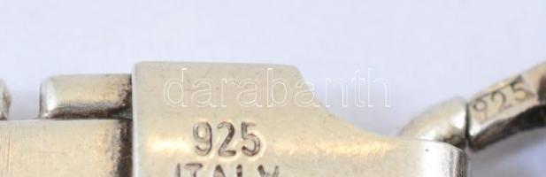 Ezüst(Ag) szögletes elemekből álló nyaklánc, jelzett, h: 42 cm, nettó: 13,86 g