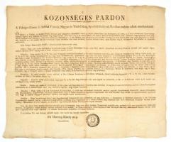 1806 Amnesztia katonaszökevények részére magyar nyelven. Közönséges pardon. 51x44 cm