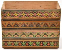 4 db festett, mintás fadoboz, enyhén kopottas állapotban, 12,5x24x4,5 cm