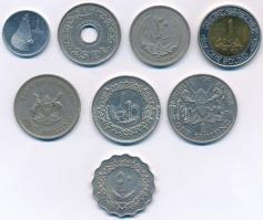 8db-os vegyes, afrikai érmetétel (Egyiptom, Kenya, Uganda, Botswana, Líbia) T:1--2- 8pcs of mixed, African coin lot (Egypt, Kenya, Uganda, Botswana, Lybia) C:AU-VF