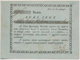 1838. A Zala Egerszegi Kórház javára sorsjegy 796P-ről, sorszámozott, kézzel kitöltött T:III szép papír