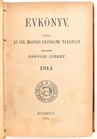 Bánóczi József (szerk.) : Évkönyv. Bp., 1914, az Izr. Magyar Irodalmi társulat kiadása. Aranyozott félvászon kötésben