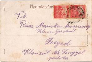 1918 Arad, Központi palota, üzletek, Szabadság tér, lóvasút, Erzsébet híd. Mandl J. kiadása / street...