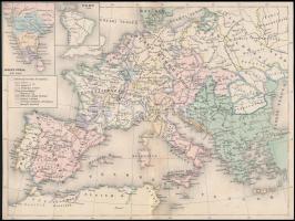 cca 1900 Európa, Dél-Amerika és India a XVI. sz. körül, 22x29 cm