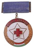 ~1970-1980. Kiváló Véradó zománcozott fém kitüntetés eredeti dobozban T:2 zománchiba