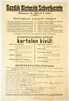 cca 1930 Gazdak Biztisító Szövetkezete plakát. 64x84 cm