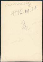 1936 Kinszki Imre (1901-1945) budapesti fotóművész hagyatékából, a szerző által feliratozott és datá...