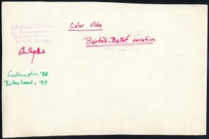 cca 1975 Bartók-balett variation, pecséttel jelzett, feliratozott, vintage fotóművészeti alkotás Cza...