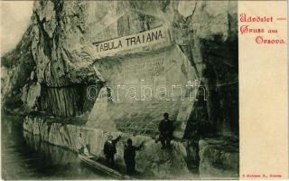 Orsova, Trajan emléktábla a Kazánban. Hutterer G. 6. / Kazan, Trajantafel / Cazane, Tabula Traiana / monument