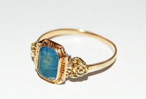 Századforduló körüli dekoratív aranygyűrű 14K 2,06g (magyar fémjellel!)