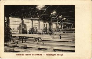 1941 Komandó, Comandau; Interiorul fabricei de cherestea / Fűrészgyár, belső munkásokkal. Lichtenstein Henrik felvétele / sawmill, interior with workers (EK)
