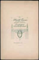 cca 1905 Esztergom, Albrecht Ferencz fényképészeti és festészeti műtermében készült, keményhátú, vin...