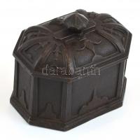 XIX. sz. Öntöttvas ládika. 14x11 cm