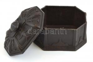 XIX. sz. Öntöttvas ládika. 14x11 cm