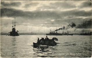1909 Kiel, Kaiserliche Marine, Stimmungsbild vom Kriegshafen / German Navy port (EK)