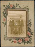 1915 Kistelek, vásári gyorsfénykép, feliratozott vintage fotó, 8,5x6,5 cm, karton 15x11 cm