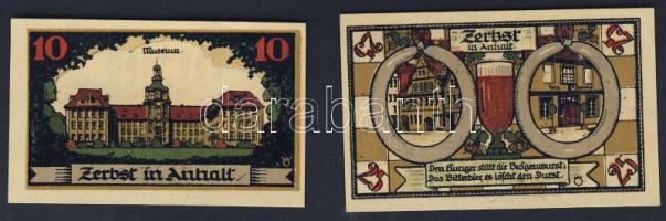 Német Birodalom/Weimari Köztársaság/ Zerbst 1921. 10Pf + 25Pf + 50Pf(6x) + 100Pf 9klf db, teljes sor T:I