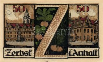 Német Birodalom/Weimari Köztársaság/ Zerbst 1921. 10Pf + 25Pf + 50Pf(6x) + 100Pf 9klf db, teljes sor...