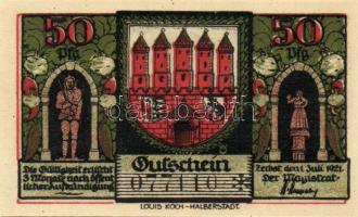 Német Birodalom/Weimari Köztársaság/ Zerbst 1921. 10Pf + 25Pf + 50Pf(6x) + 100Pf 9klf db, teljes sor...