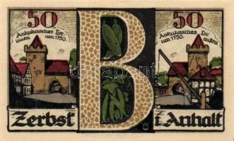 Német Birodalom/Weimari Köztársaság/ Zerbst 1921. 10Pf + 25Pf + 50Pf(6x) + 100Pf 9klf db, teljes sor...